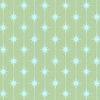 Mid Century Modern Atomic Stars and Dots Retro Pattern in Sage Green and Light Aqua Coffee Mug Gallery Image 2