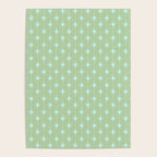 Mid Century Modern Atomic Stars and Dots Retro Pattern in Sage Green and Light Aqua Poster Gallery Image 4