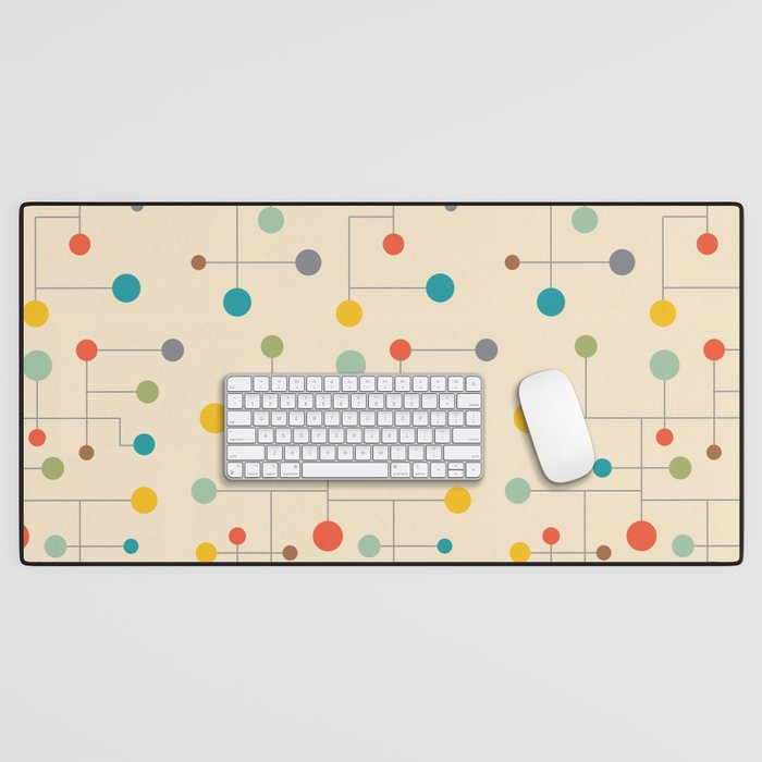 Mid-Century Dots Pattern Desk Mat Gallery Image 1