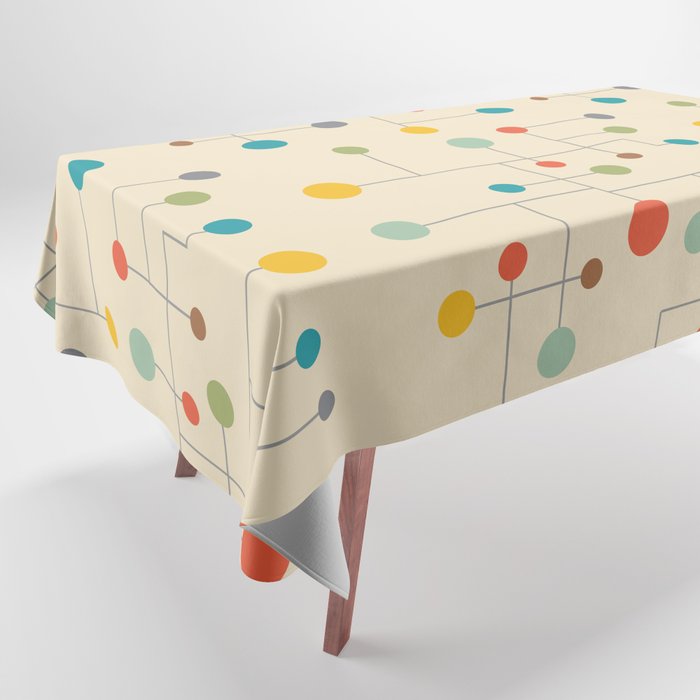 Mid-Century Dots Pattern Tablecloth Gallery Image 1