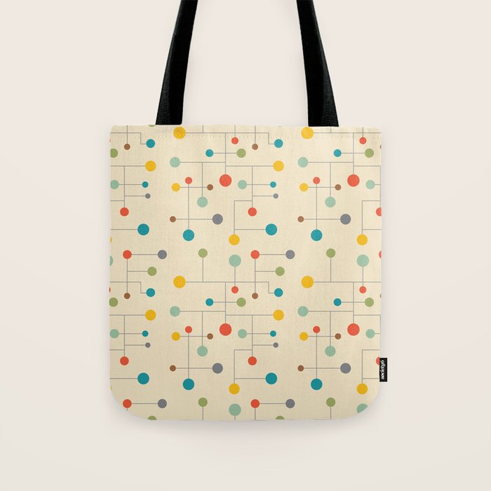 Mid-Century Dots Pattern Tote Bag Gallery Image 1