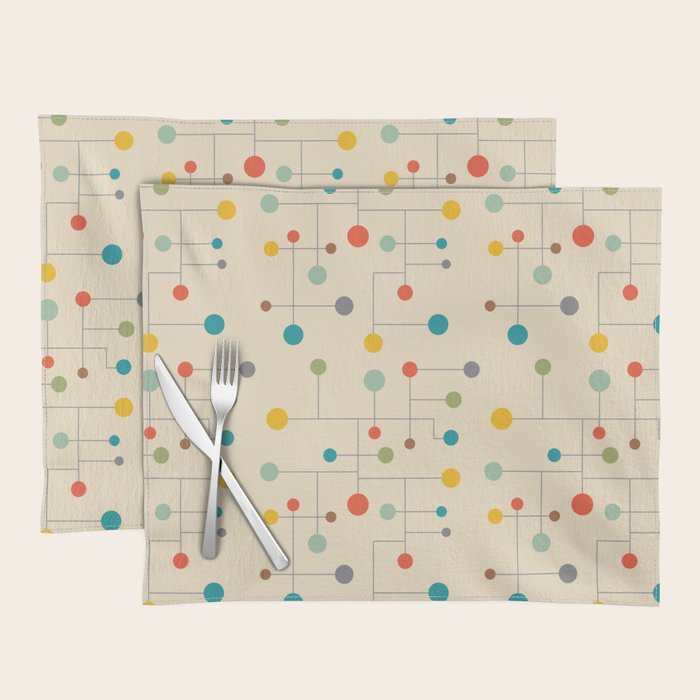 Mid-Century Dots Pattern Placemat Gallery Image 1