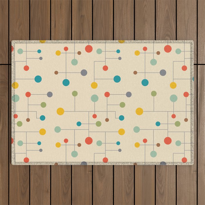 Mid-Century Dots Pattern Outdoor Rug Gallery Image 1