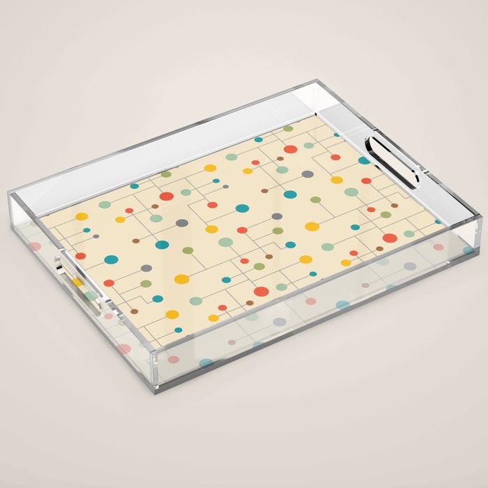 Mid-Century Dots Pattern Acrylic Tray Gallery Image 1