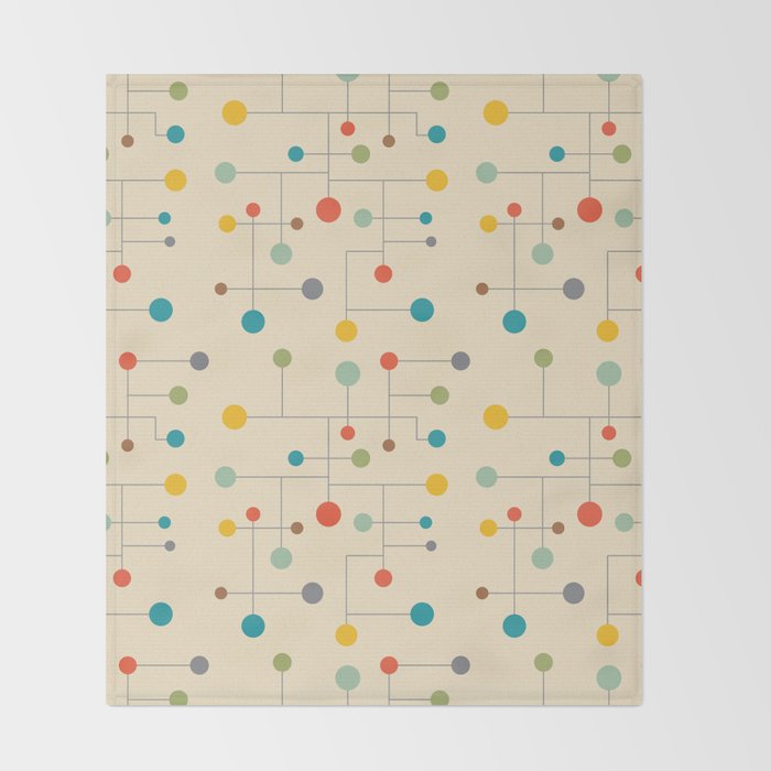 Mid-Century Dots Pattern Throw Blanket Gallery Image 2