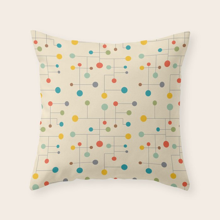 Mid-Century Dots Pattern Throw Pillow Gallery Image 6