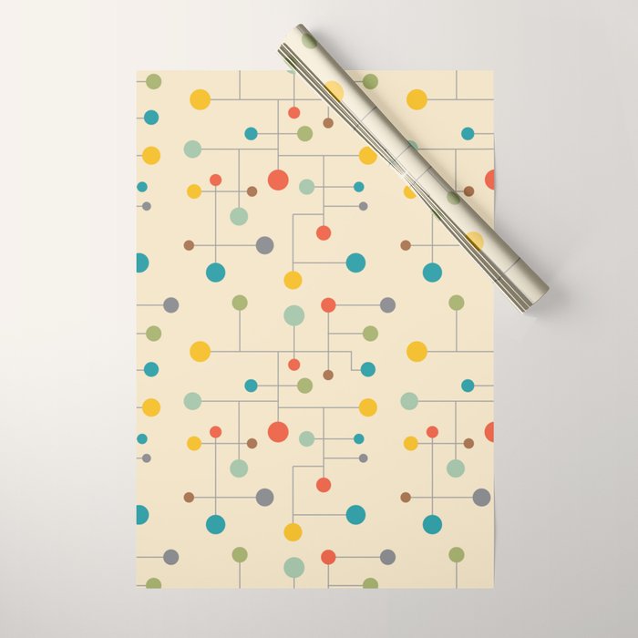 Mid-Century Dots Pattern Wrapping Paper Gallery Image 1