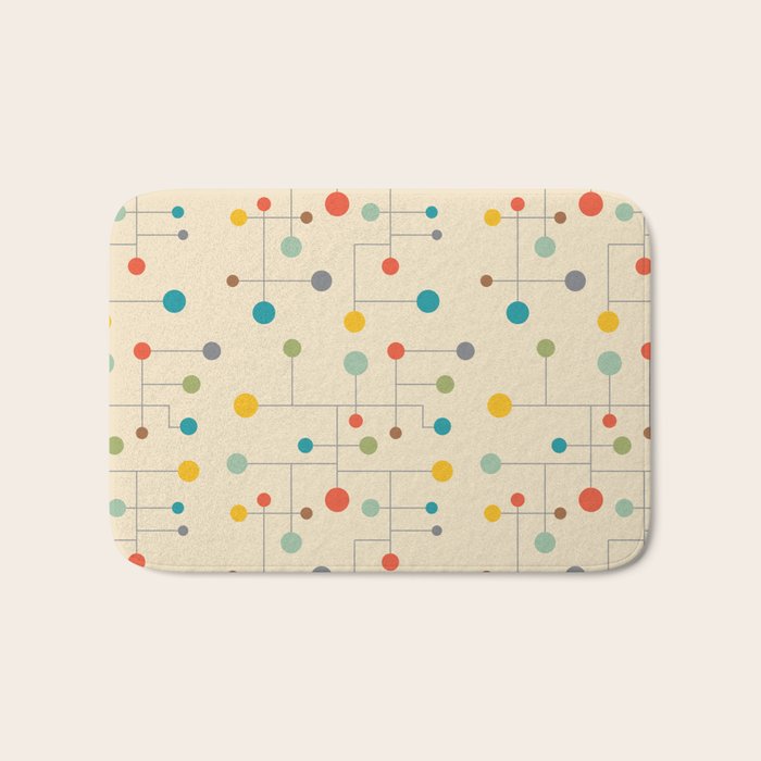 Mid-Century Dots Pattern Bath Mat Gallery Image 1