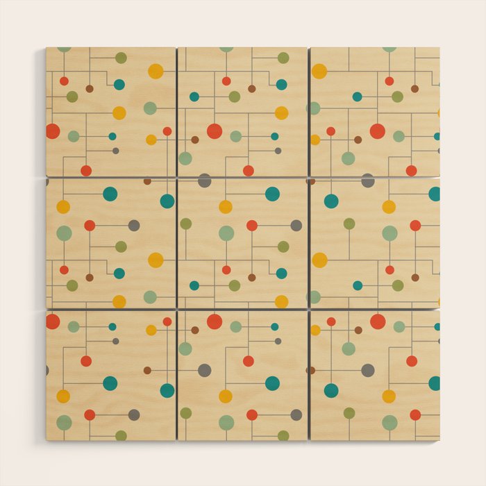 Mid-Century Dots Pattern Wood Wall Art Gallery Image 1