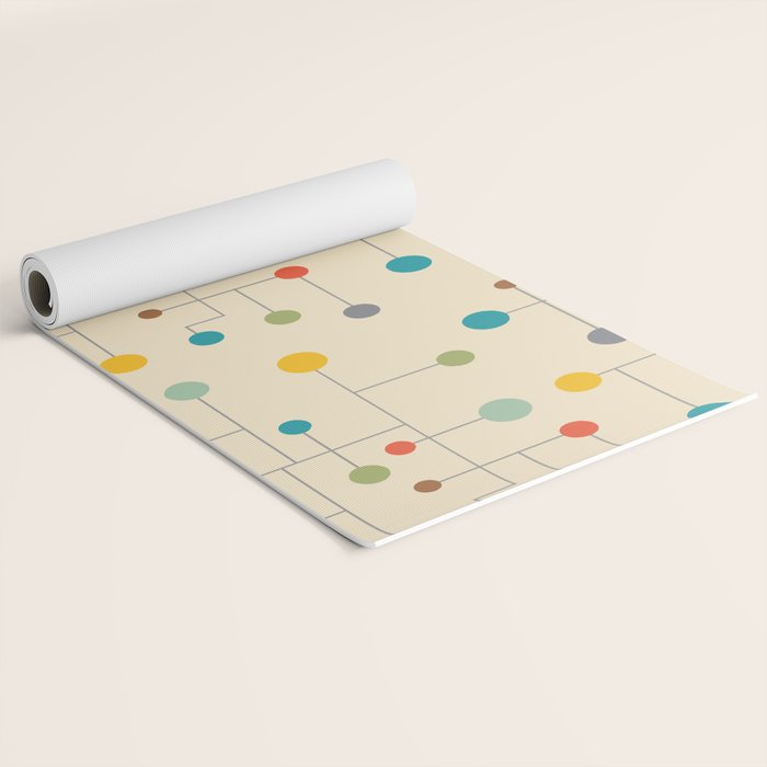 Mid-Century Dots Pattern Yoga Mat Gallery Image 2