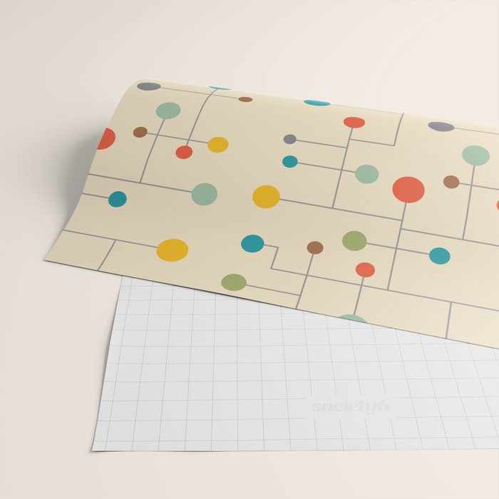Mid-Century Dots Pattern Wrapping Paper Gallery Image 2