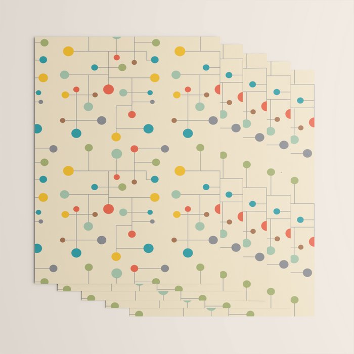 Mid-Century Dots Pattern Wrapping Paper Gallery Image 3