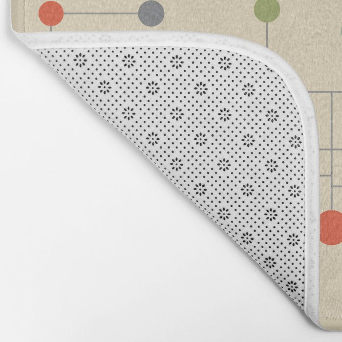 Mid-Century Dots Pattern Bath Mat Gallery Image 2