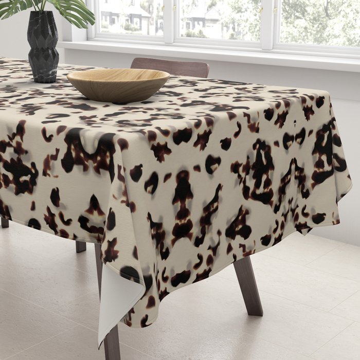 Chic Tortoise Shell on Ivory Tablecloth Gallery Image 3