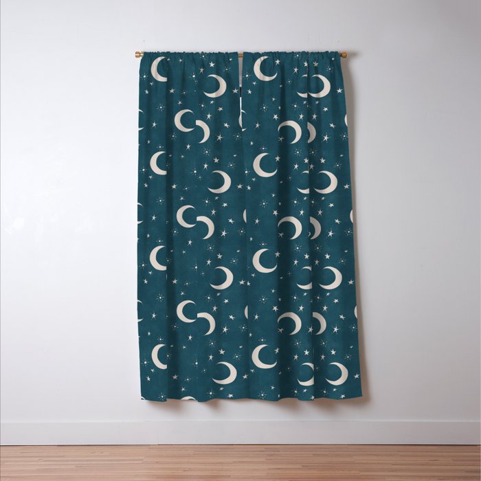 Goodnight Sky - silver moon Window Curtain Gallery Image 3