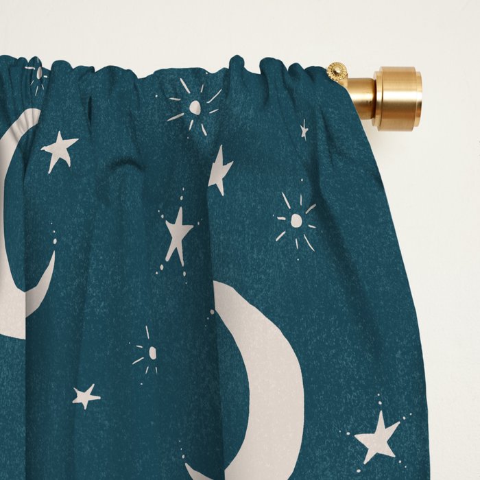 Goodnight Sky - silver moon Window Curtain Gallery Image 2