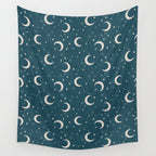 Goodnight Sky - silver moon Wall Tapestry Gallery Image 4