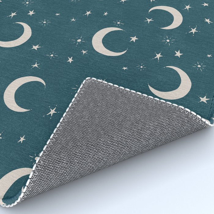 Goodnight Sky - silver moon Rug Gallery Image 4