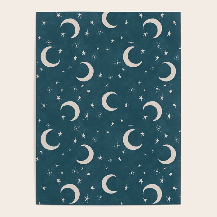 Goodnight Sky - silver moon Poster Gallery Image 4