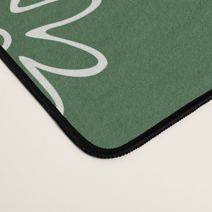 Green garden flower doodle art pattern Desk Mat Gallery Image 4