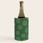 Green garden flower doodle art pattern Wine Chiller Gallery Image 2