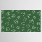 Green garden flower doodle art pattern Tablecloth Gallery Image 2