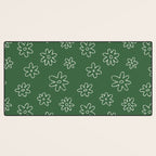 Green garden flower doodle art pattern Desk Mat Gallery Image 3