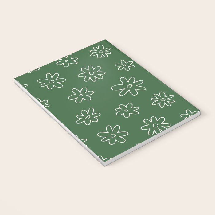 Green garden flower doodle art pattern Notebook Gallery Image 3