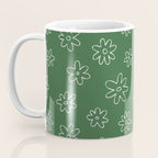 Green garden flower doodle art pattern Coffee Mug Gallery Image 3