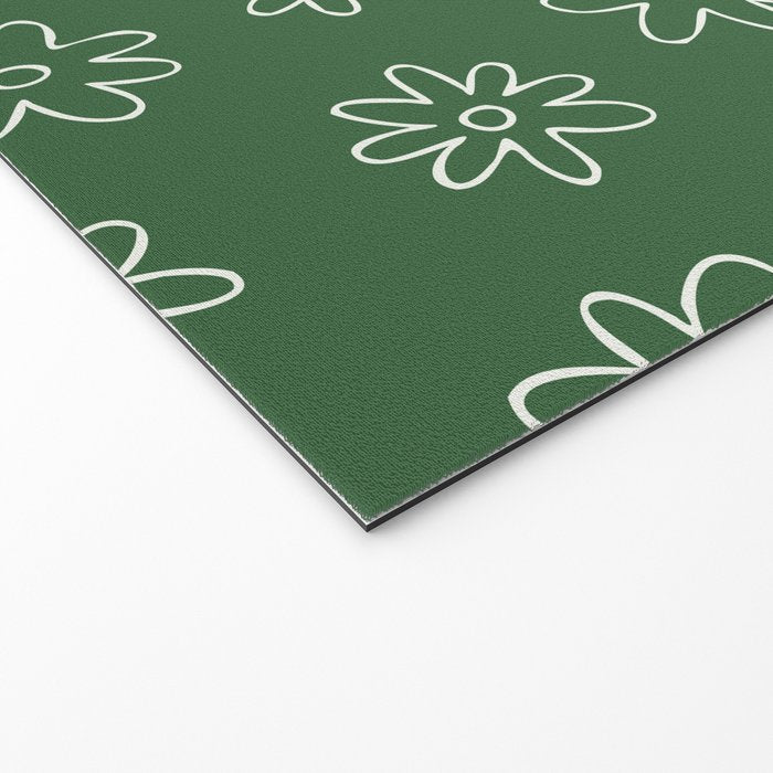 Green garden flower doodle art pattern Welcome Mat Gallery Image 2