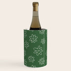 Green garden flower doodle art pattern Wine Chiller Gallery Image 3