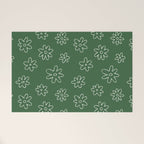 Green garden flower doodle art pattern Welcome Mat Gallery Image 1