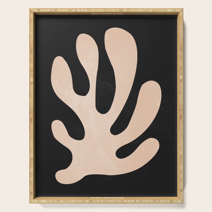 Noir Leaf: Mid Century Modern Matisse Edition Serving Tray Gallery Image 1