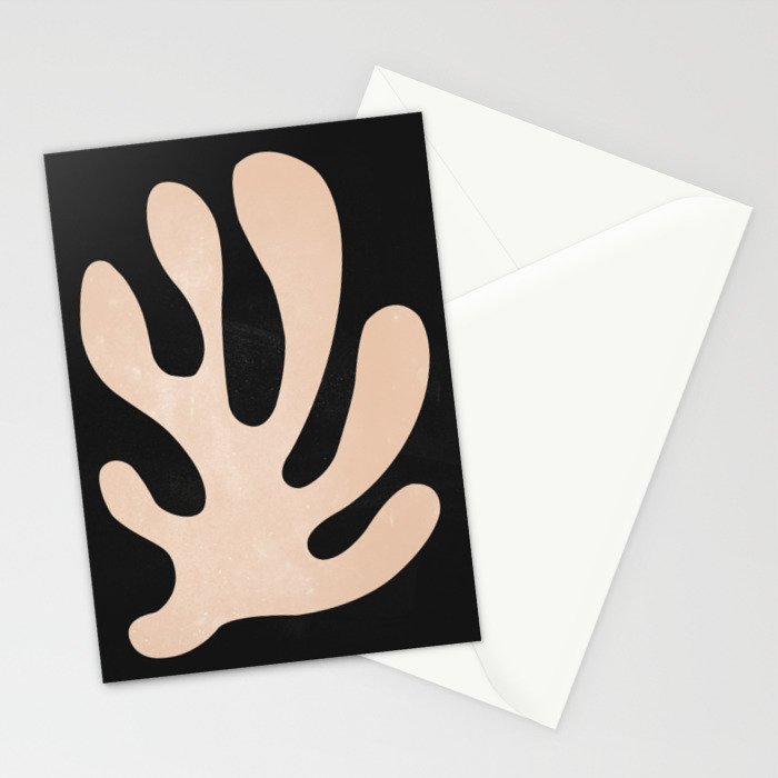 Noir Leaf: Mid Century Modern Matisse Edition Stationery Card Gallery Image 2