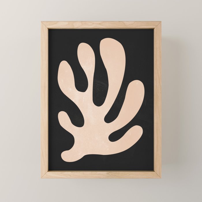 Noir Leaf: Mid Century Modern Matisse Edition Mini Art Print Gallery Image 1