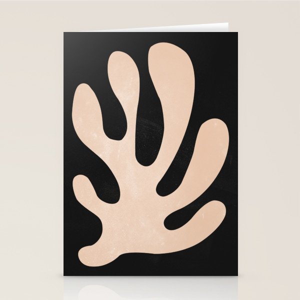 Noir Leaf: Mid Century Modern Matisse Edition Stationery Card Gallery Image 2