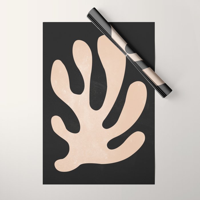 Noir Leaf: Mid Century Modern Matisse Edition Wrapping Paper Gallery Image 1