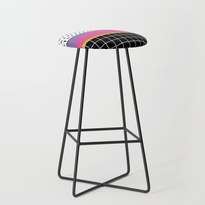 Memphis Pattern 34 / 80s - 90s Retro Stool Gallery Image 1