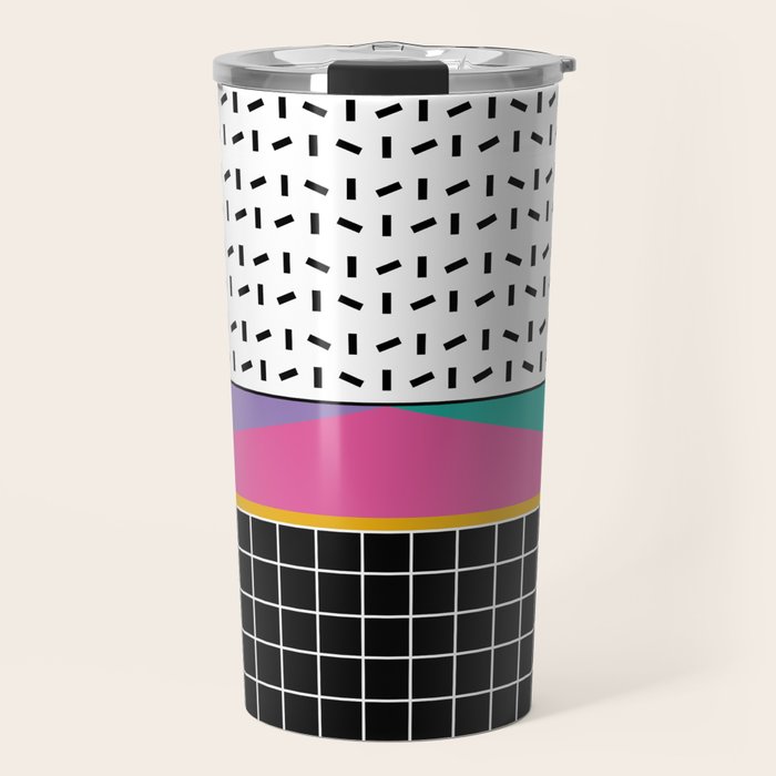 Memphis Pattern 34 / 80s - 90s Retro Travel Mug Gallery Image 1