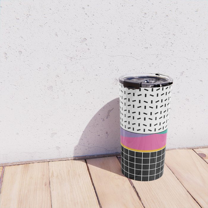 Memphis Pattern 34 / 80s - 90s Retro Travel Mug Gallery Image 4
