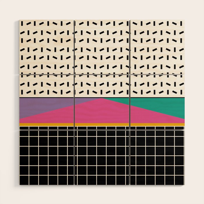 Memphis Pattern 34 / 80s - 90s Retro Wood Wall Art Gallery Image 1