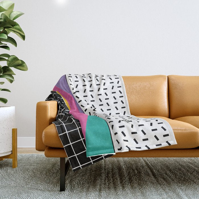 Memphis Pattern 34 / 80s - 90s Retro Throw Blanket Gallery Image 1