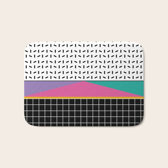 Memphis Pattern 34 / 80s - 90s Retro Bath Mat Gallery Image 1
