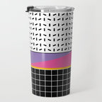Memphis Pattern 34 / 80s - 90s Retro Travel Mug Gallery Image 3