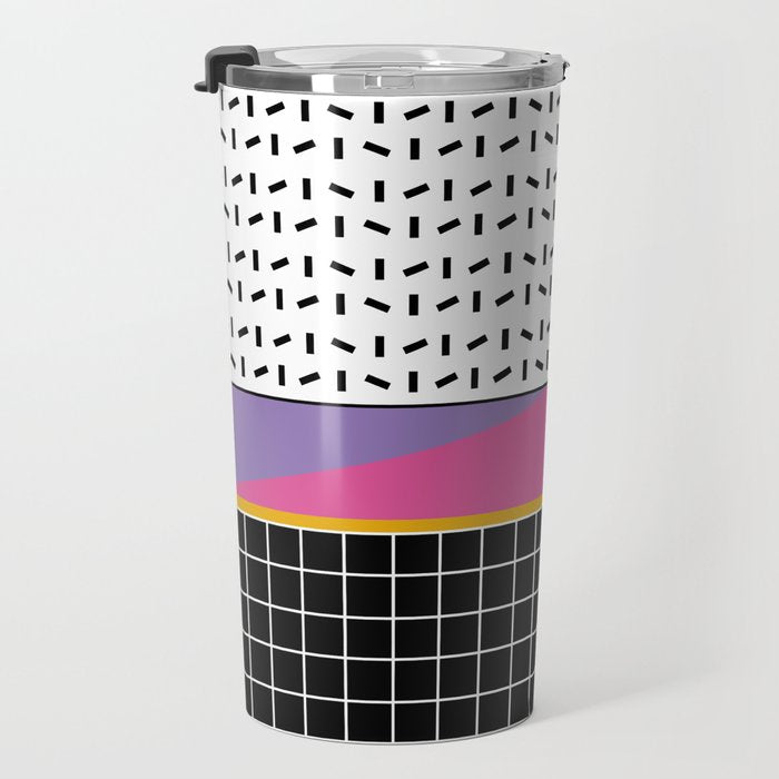 Memphis Pattern 34 / 80s - 90s Retro Travel Mug Gallery Image 3