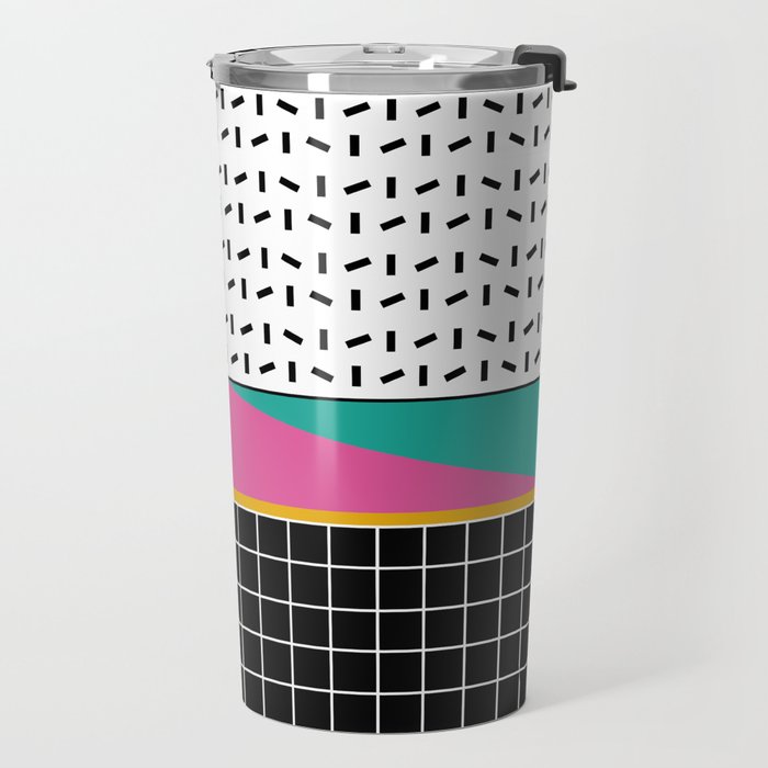 Memphis Pattern 34 / 80s - 90s Retro Travel Mug Gallery Image 2