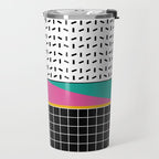 Memphis Pattern 34 / 80s - 90s Retro Travel Mug Gallery Image 2
