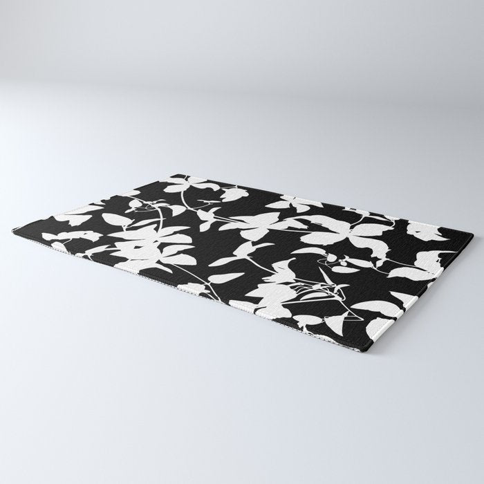 Clematis Contrast  Minimal Floral Silhouettes Rug Gallery Image 3