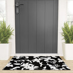 Clematis Contrast  Minimal Floral Silhouettes Welcome Mat Gallery Image 3