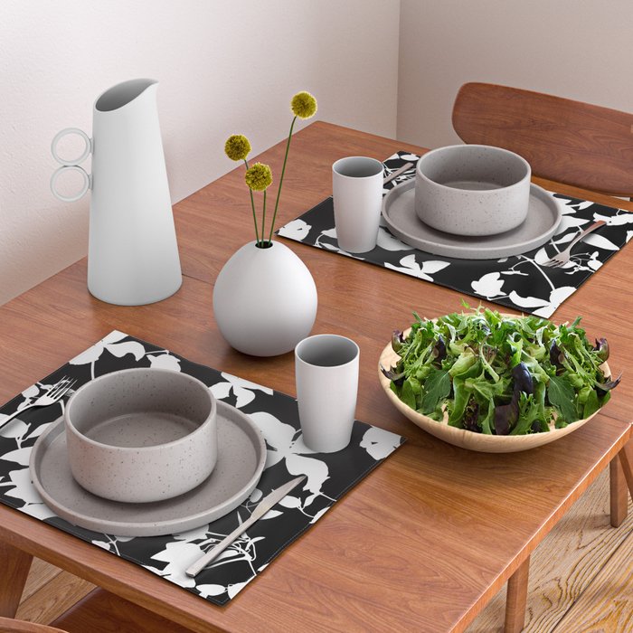 Clematis Contrast  Minimal Floral Silhouettes Placemat Gallery Image 2